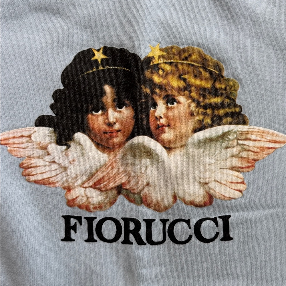 Fiorucci Light Blue Angel Graphic Sweatshirt